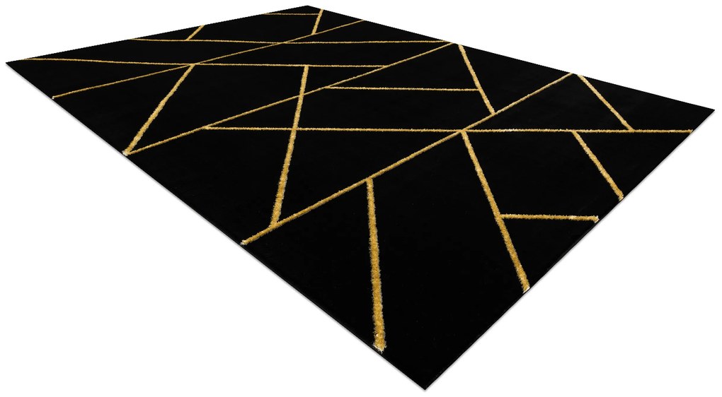 Exclusiv EMERALD covor 1012 glamour, stilat, geometric negru / aur - SECUNDAR-COTATI PRODUSUL