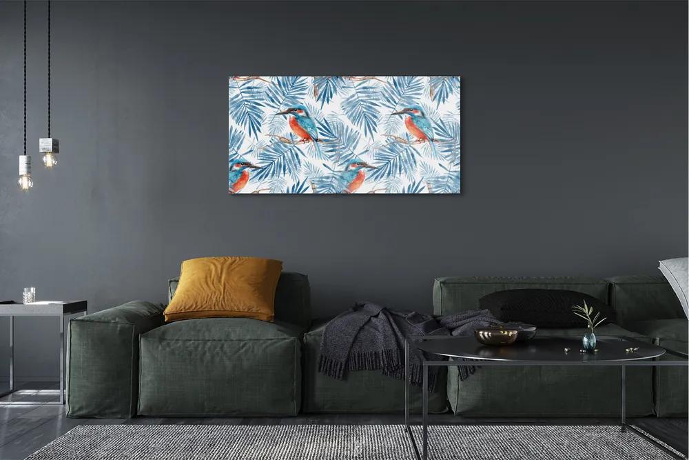 Tablouri acrilice pasăre pictate pe o ramură