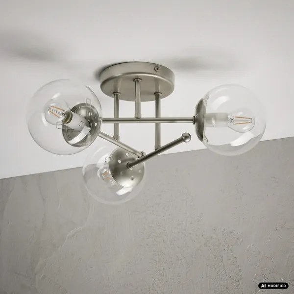 Lustră aplicată MALENA 3xE14/5W/230V crom mat/sticlă clară