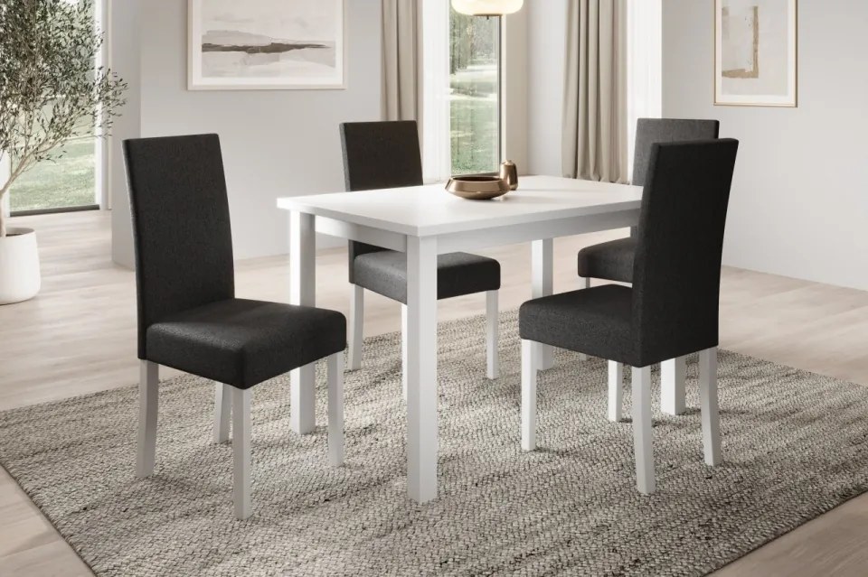 Scaun tapitat, din lemn, Nola II, ADRK Furniture (Culoare: Negru / Opium 20)