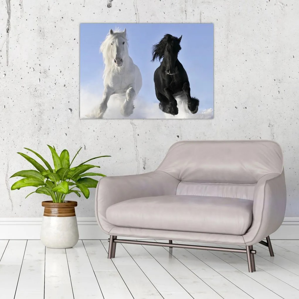 Tablou - Caii în timpul iernii (70x50 cm)