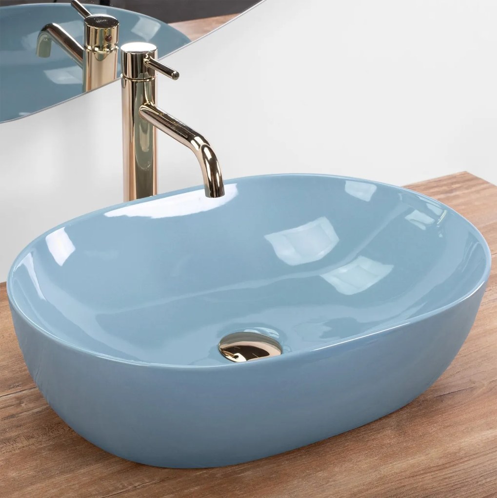Lavoar Lisa albastru lucios L49 cm