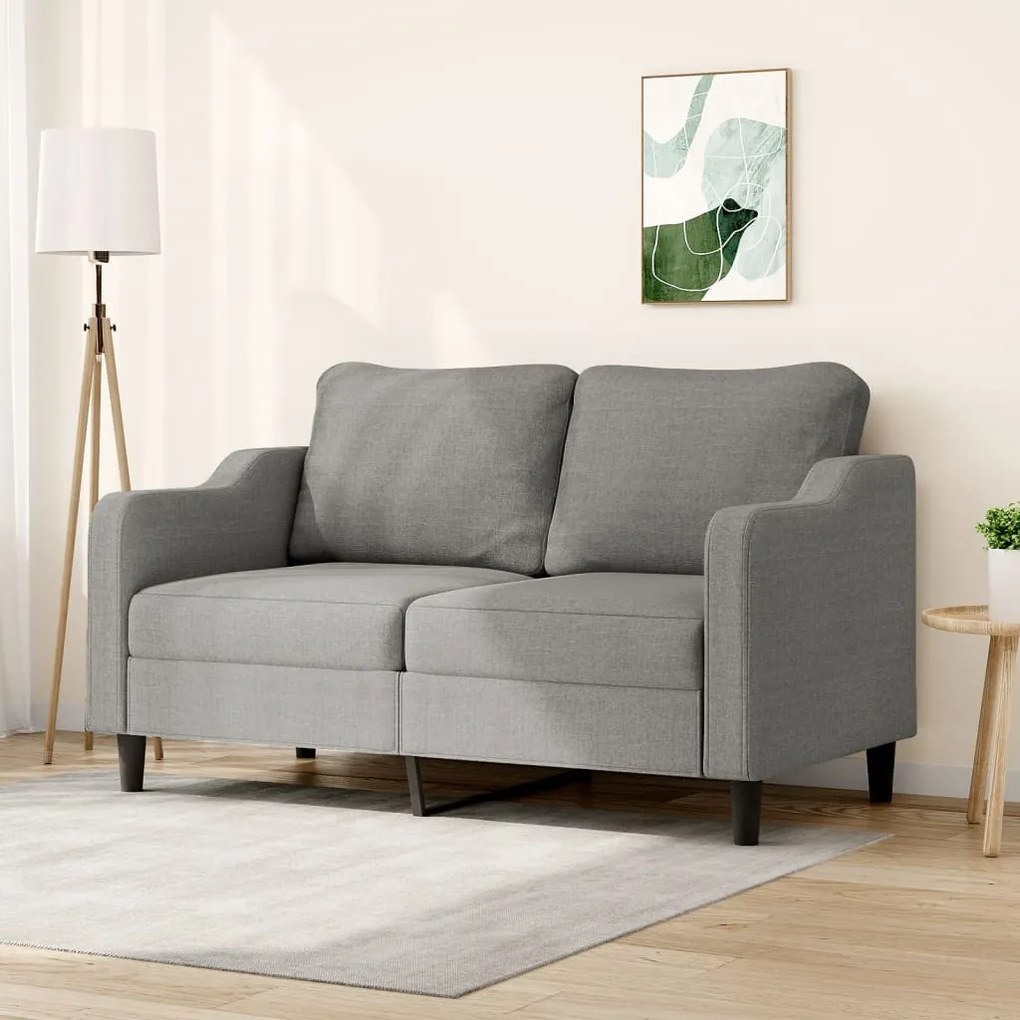 348946 vidaXL Canapea cu 2 locuri, gri închis, 140 cm, material textil