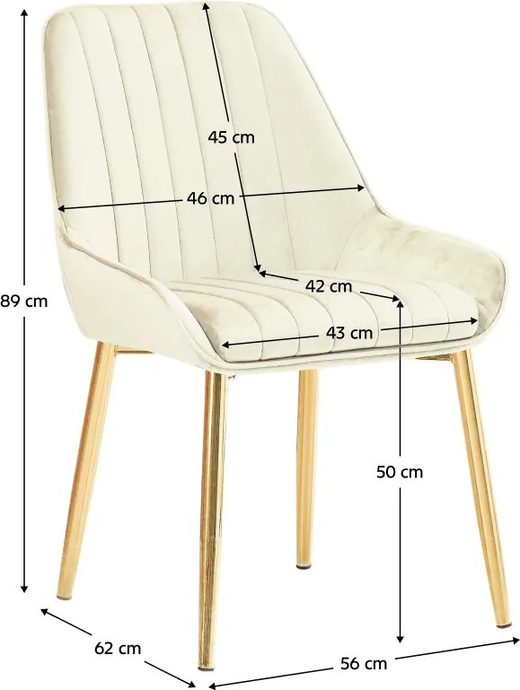 Scaun de dining, bej ţesătură Velvet/gold crom-auriu, PERLIA