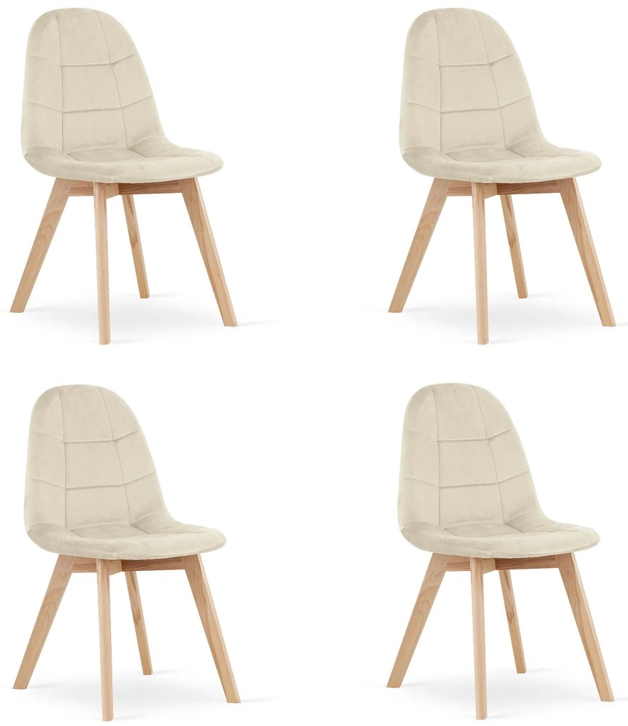 Set 4 Scaune Bucatarie/Dining Grace Bej Catifea