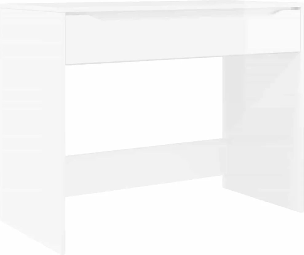 vidaXL Birou cu sertar Alb Lucios 100 x 50 x 78 cm Lemn prelucrat