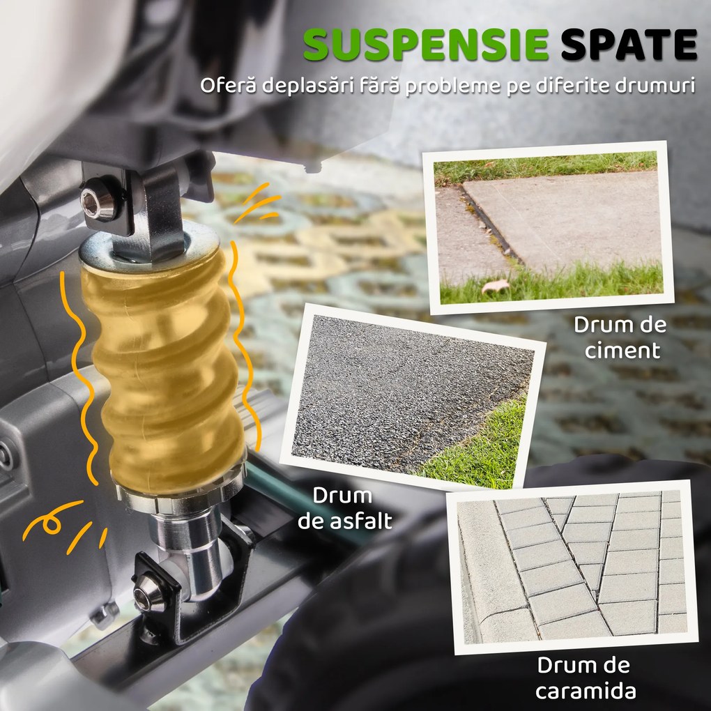 AIYAPLAY Motocicleta Electrică Copii pentru copii 3-6 ani cu 2 motoare, 2.4-5 km/h, 107x56x70 cm, verde | Aosom Romania
