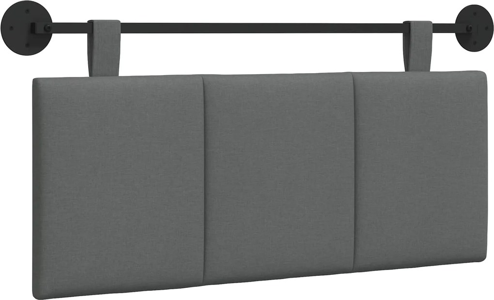 vidaXL Cap de pat suspendat Dungi Gri închis 110 x 55 x 5 cm țesătură