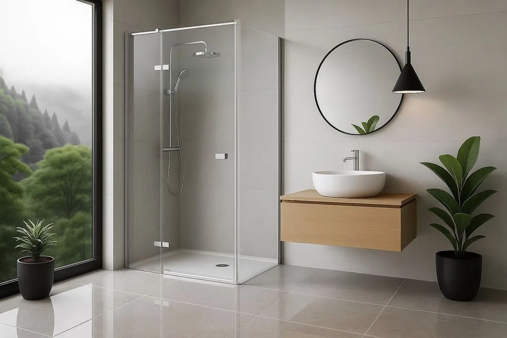 Cabina de dus Rea Atlas 120x80 cu deschidere pe dreapta crom