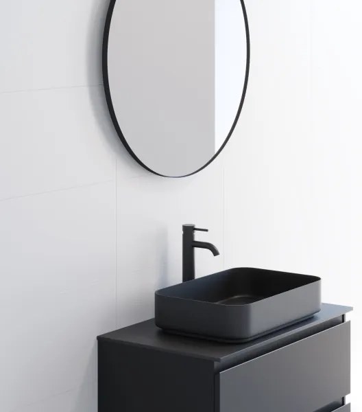 Oglindă de baie BATH DELUXE 01-080-09-02-00 BORGSTED d. 80 cm negru