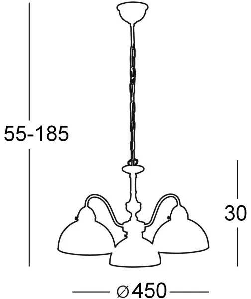 Lustră pe lanț NONNA 3xE27/75W/230V Kolarz 731.83.70