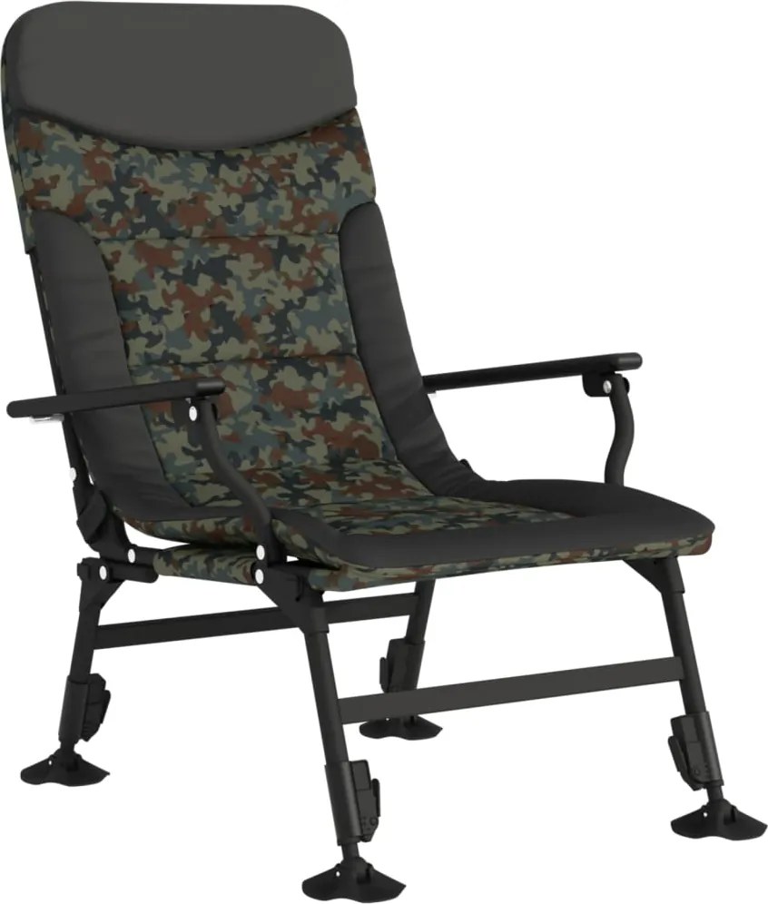 vidaXL Scaun de pescuit cu cotieră, pliabil, camuflaj