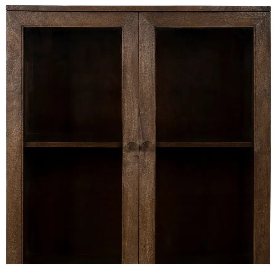 Vitrină maro din lemn de mango 80x140x40 cm Ravi – Ixia