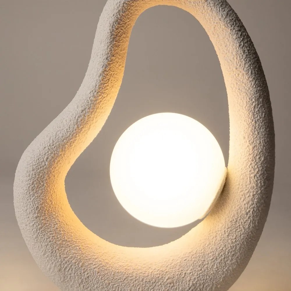 Veioza, Lampa de masa din Polirasina, Alb, Opus