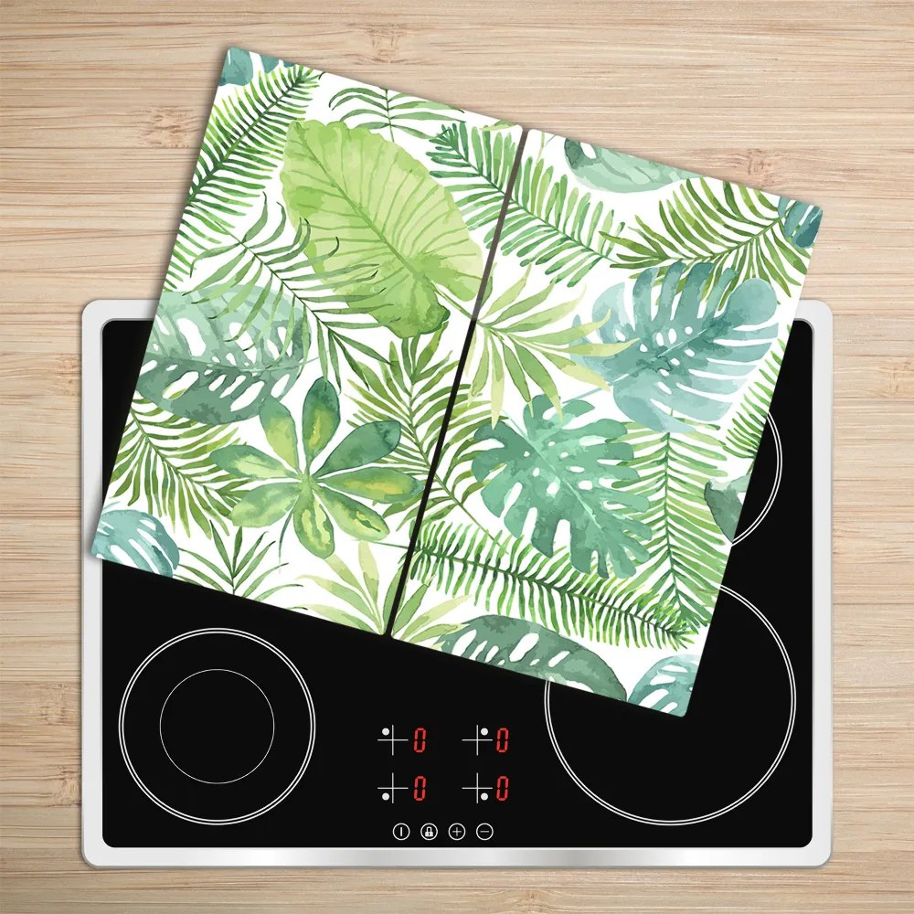 Tocator din sticla frunze tropicale