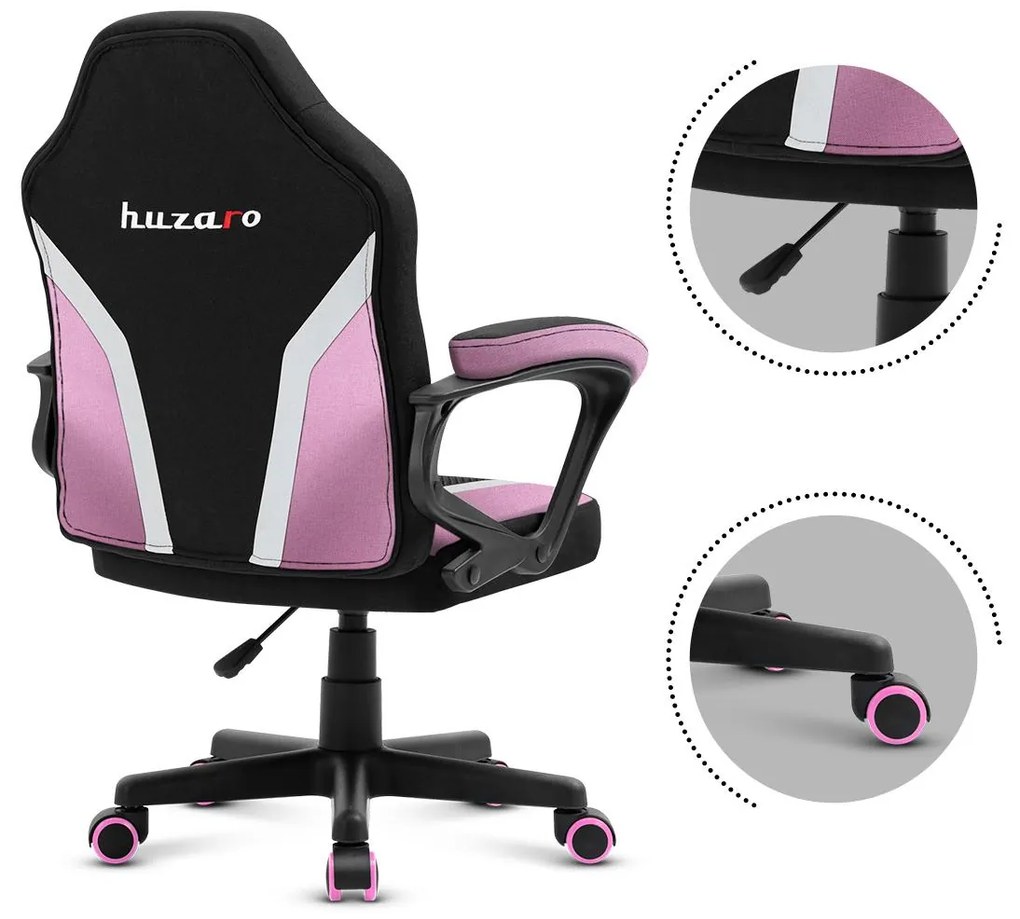 Scaun gaming pentru copii Rover 1 (negru + roz). 1087539