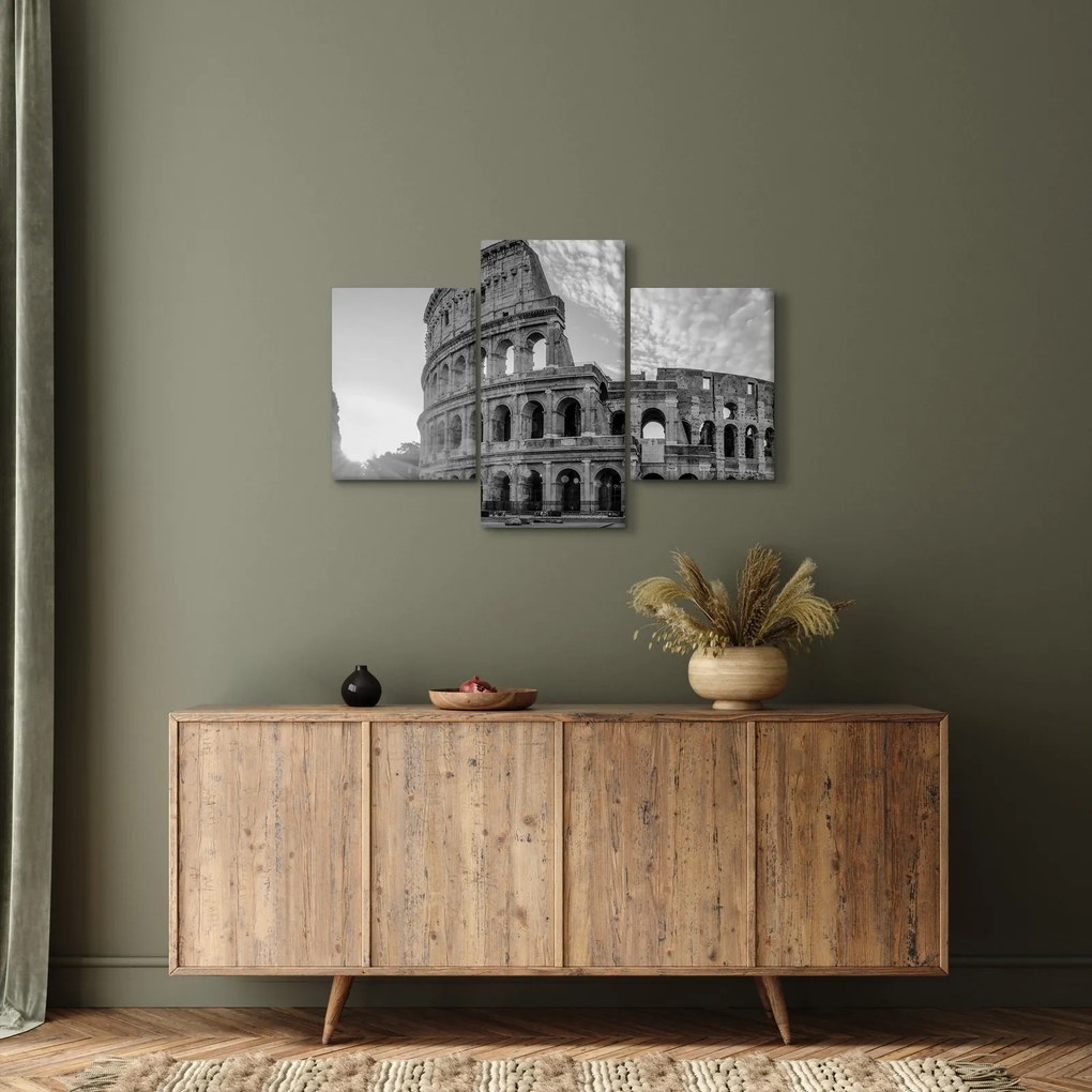 Tablou - Colosseum din Roma, alb-negru (90x60 cm)
