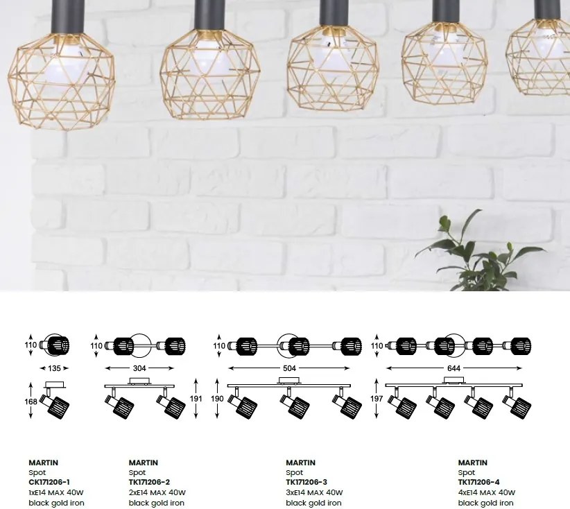 Aplica cu 3 spoturi design modern MARTIN