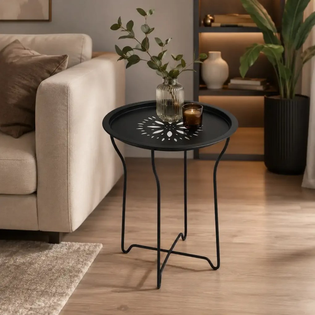 Masuta metal Tago negru Homs, 46X46X52 cm ,10371