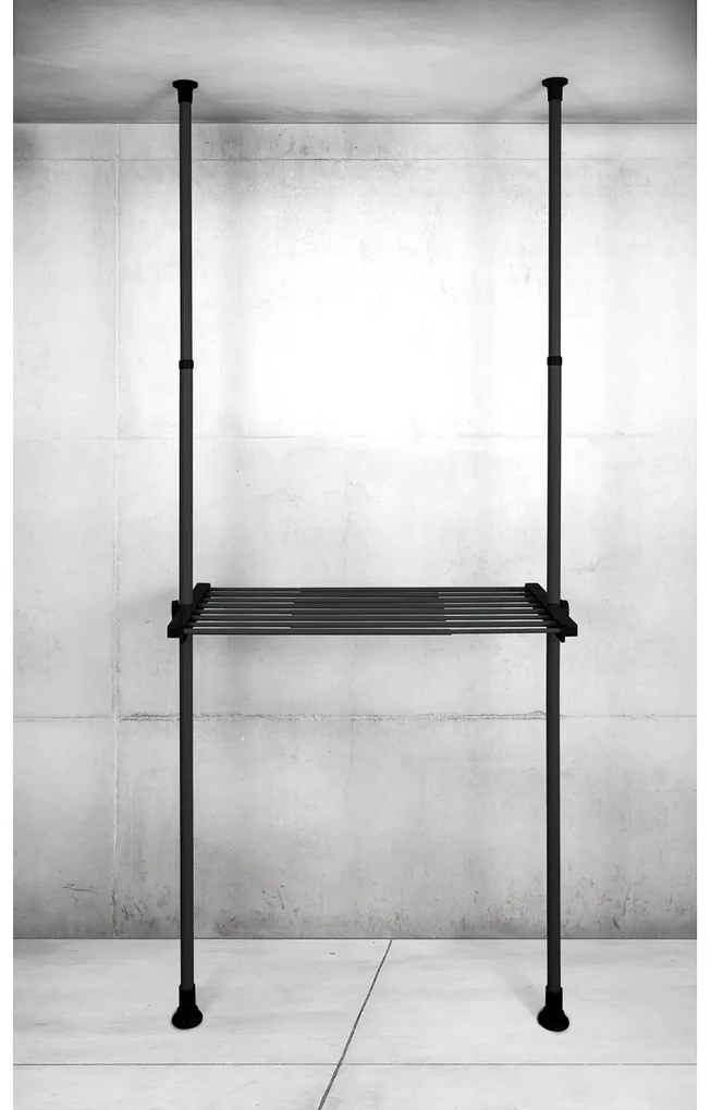 Wenko Raftă telescopică din sârmă Herkules, 73–120cm, negru