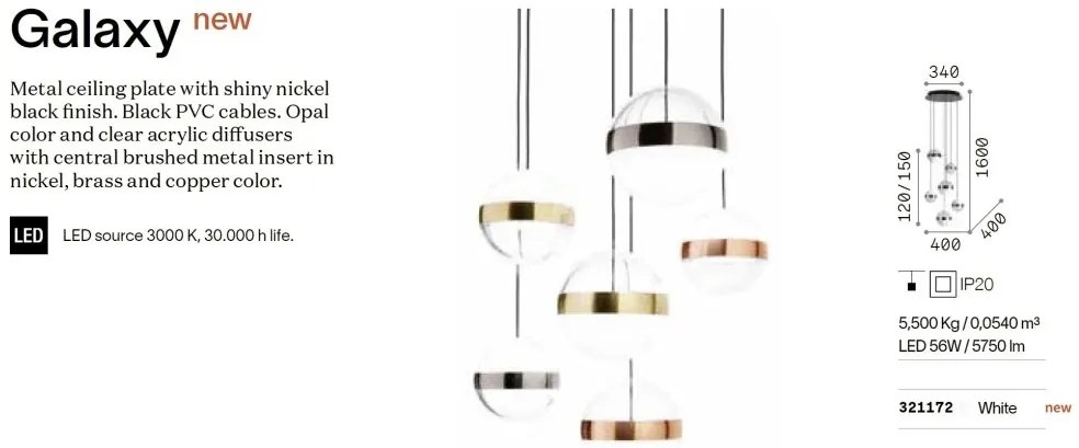Lustra LED suspendata design decorativ Galaxy sp6