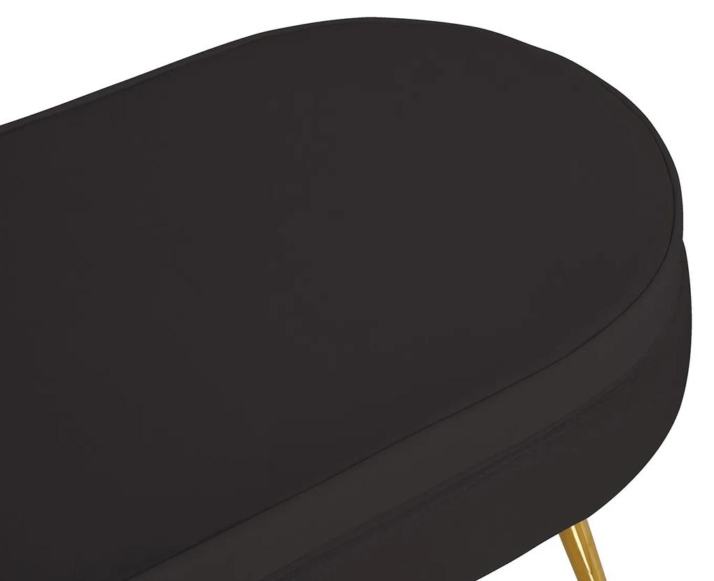 Bancheta ovala din catifea neagra