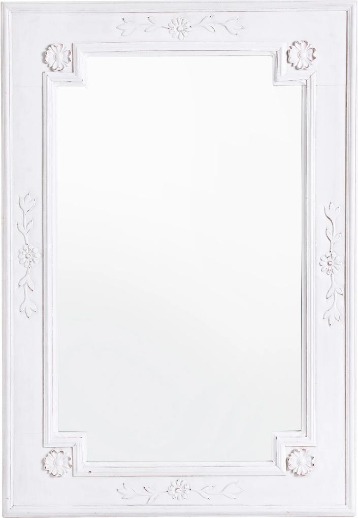 Oglinda decorativa perete lemn alb vintage Daisy 55x1.8x80 cm