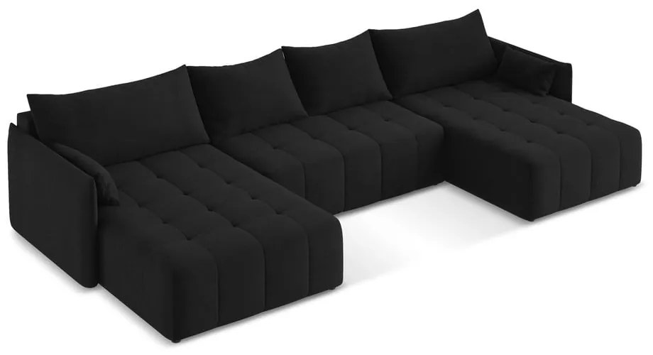 Colțar negru extensibil/cu spațiu de depozitare (în formă de "U") Moku – Makamii