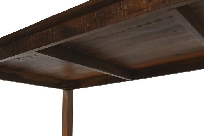 Masă dining din lemn reciclat, maro, 10 locuri, cu picioare drepte, 76 x 200 x 100 cm, „Maren”