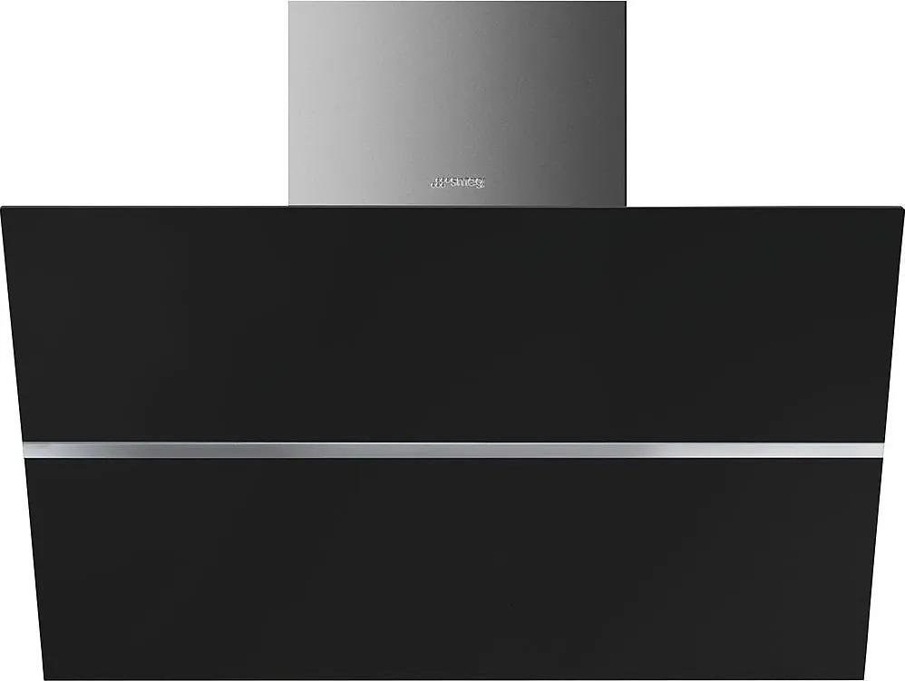 Hota de perete Smeg Linea KCV80NE2, 80 cm, Inox + sticla neagra