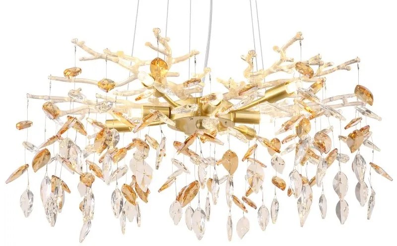 Candelabru elegant design modern Danna auriu mat/ chihlimbar