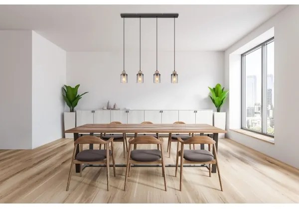 Lustră pe cablu REID 4xE27/15W/230V Globo 15707-4H