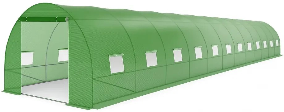 Solar de grădină, 3x12 m, 36 m², cadru din oțel, țeavă galvanizată, folie PE armată, 24 ferestre rulante, rezistent la UV, impermeabil, Verde, GH312,
