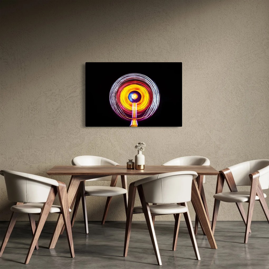 Tablou cu lumini în cerc (90x60 cm)
