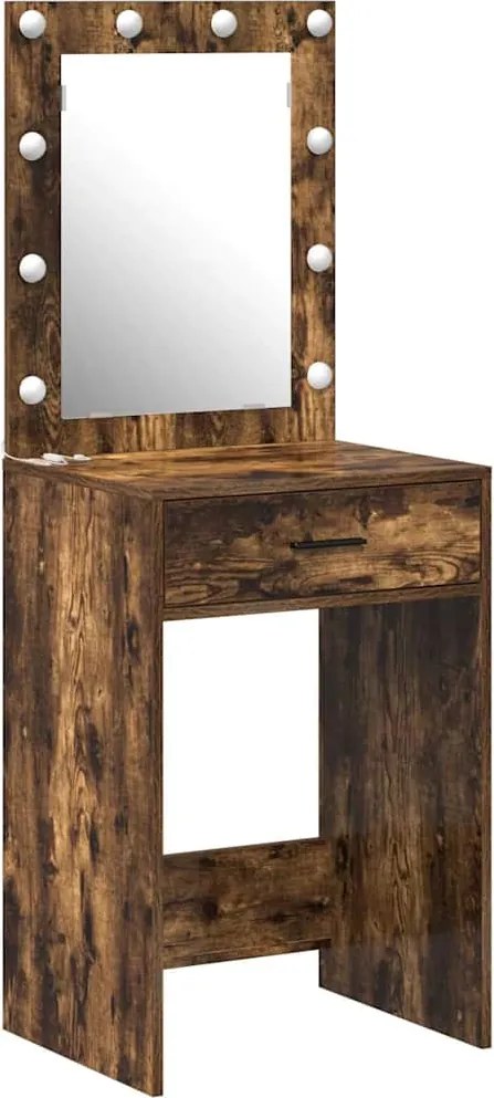 vidaXL Masă de Machiaj Stejar fumuriu 50 x 41 x 135 cm Lemn compozit