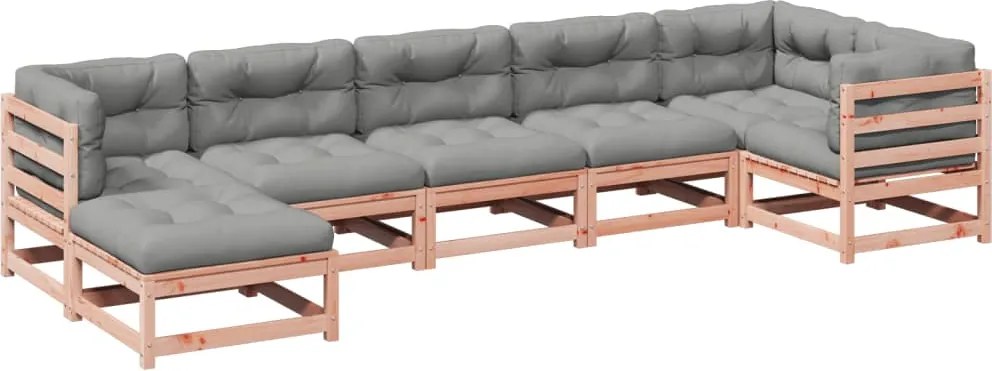 vidaXL Set canapele grădină cu perne, 7 piese, lemn masiv brad douglas