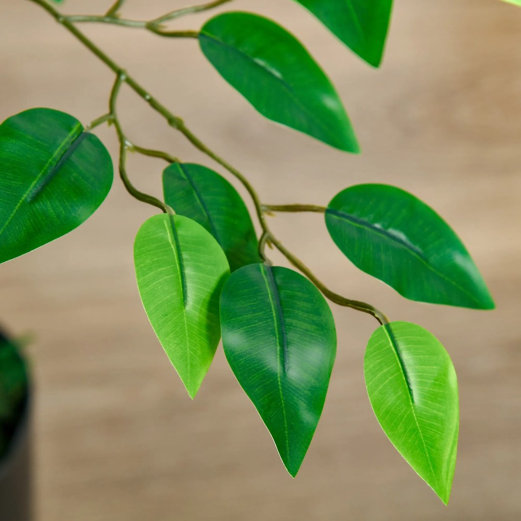 HOMCOM ficus artificial, ghiveci inclus, 135 cm, verde | Aosom Romania