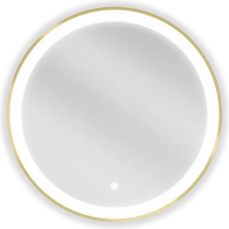 Mexen Esso oglindă de baie iluminată, rotundă 60 cm, LED 6000K, anti-aburire, ramă aurie - 9825-060-060-611-50