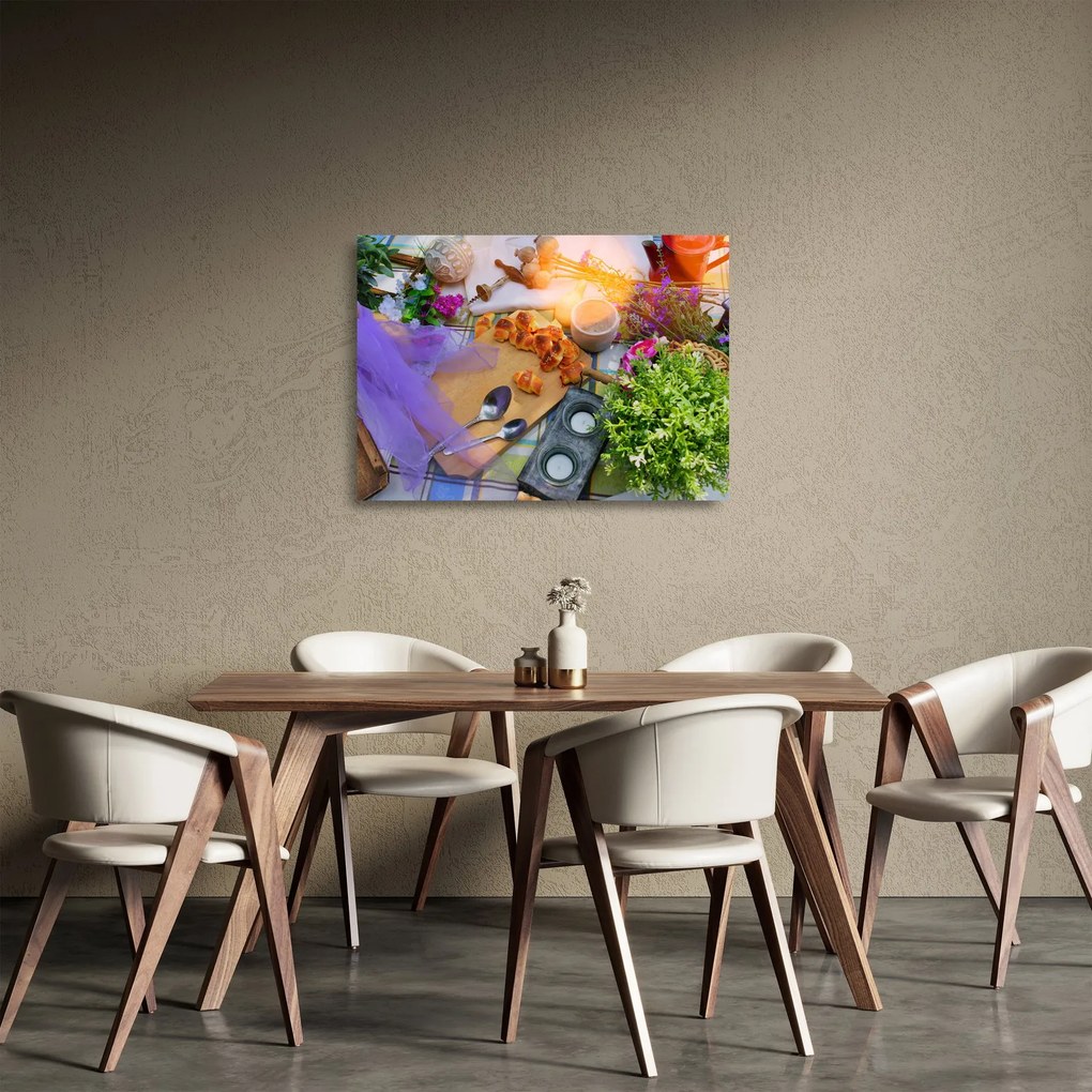 Tablou pe sticlă - picnic de vară (70x50 cm)