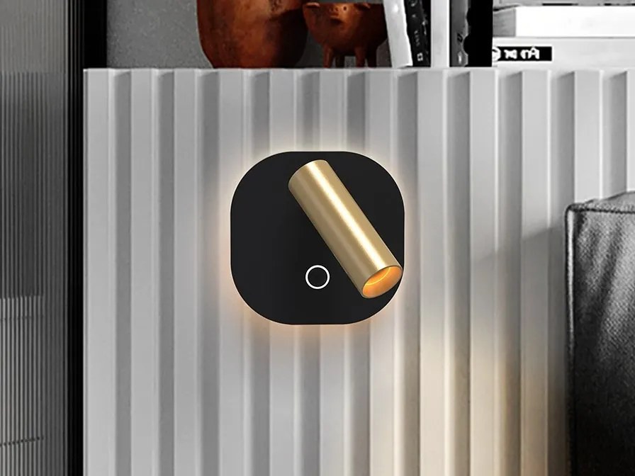 Aplica LED design modern Biblos negru, auriu