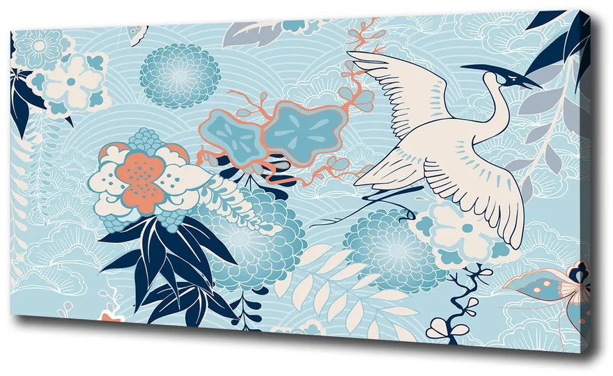 Tablou pe pânză canvas Crane și flori