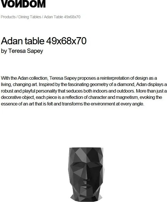 Masa exterior/interior design decorativ ADAN STOOL, mat