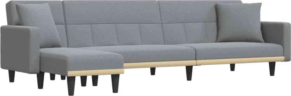 vidaXL Canapea extensibilă în formă de L gri 275x140x70 cm textil