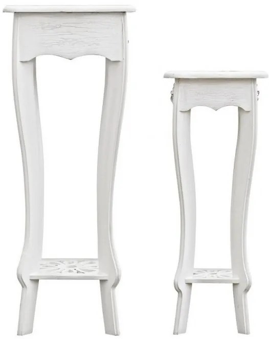 Set de 2 masute albe din MDF, Blanc Bizzotto