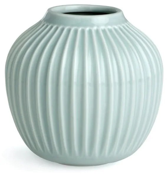 Vază din gresie Kähler Design Hammershoi, mică, înălțime 12,5 cm, albastru mentă