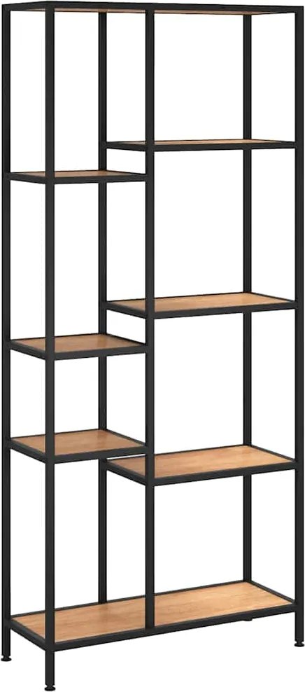 vidaXL Bibliotecă, 80x30x180 cm, oțel și lemn prelucrat