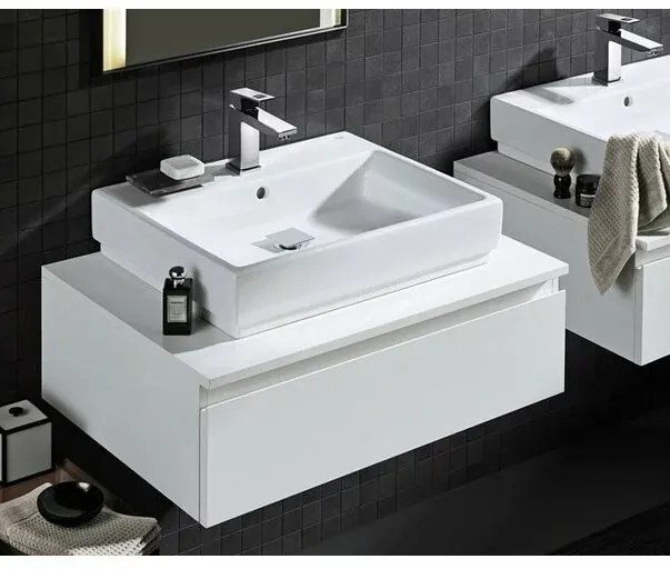 Lavoar pe blat Grohe Cube Ceramic cu PureGuard 50x49 cm