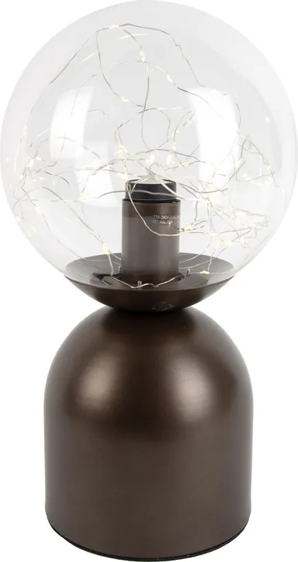 Lampă de masă Hotel Chic bronz închis cu sticlă transparentă, incl. cablu de lumină E27 - Pallon Trend