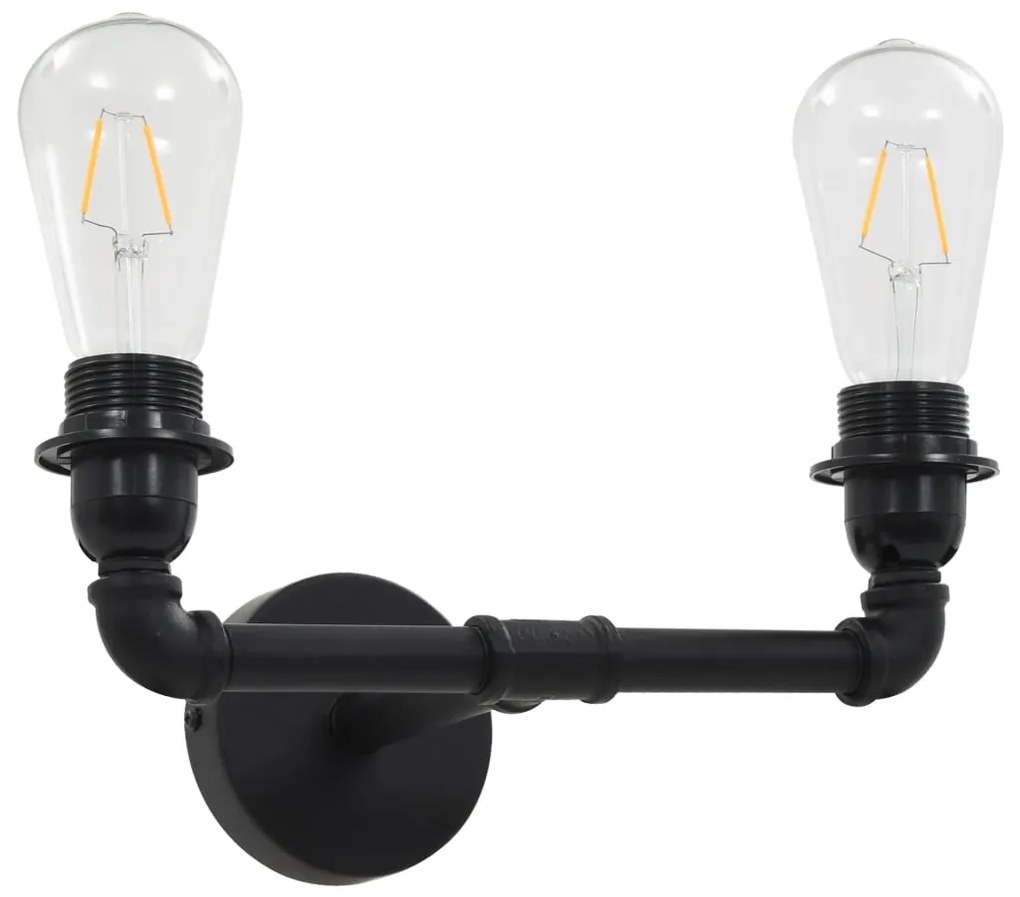 Lampa de perete cu 2 brate, negru, 2 becuri x E27 1, 2