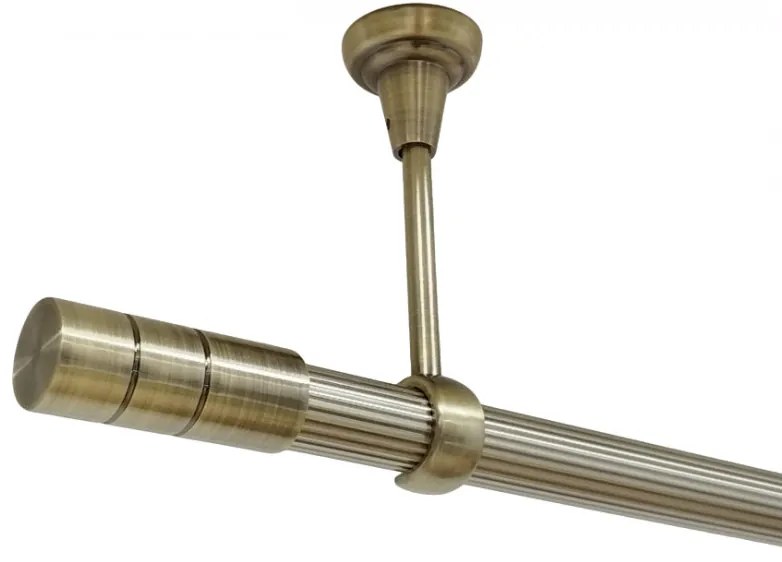 Galerie tavan fara inele CYLINDRU striat /25 - aur antic (Alege marime: 200 cm)